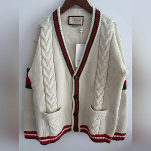 Gucci cable knit wool cardigan